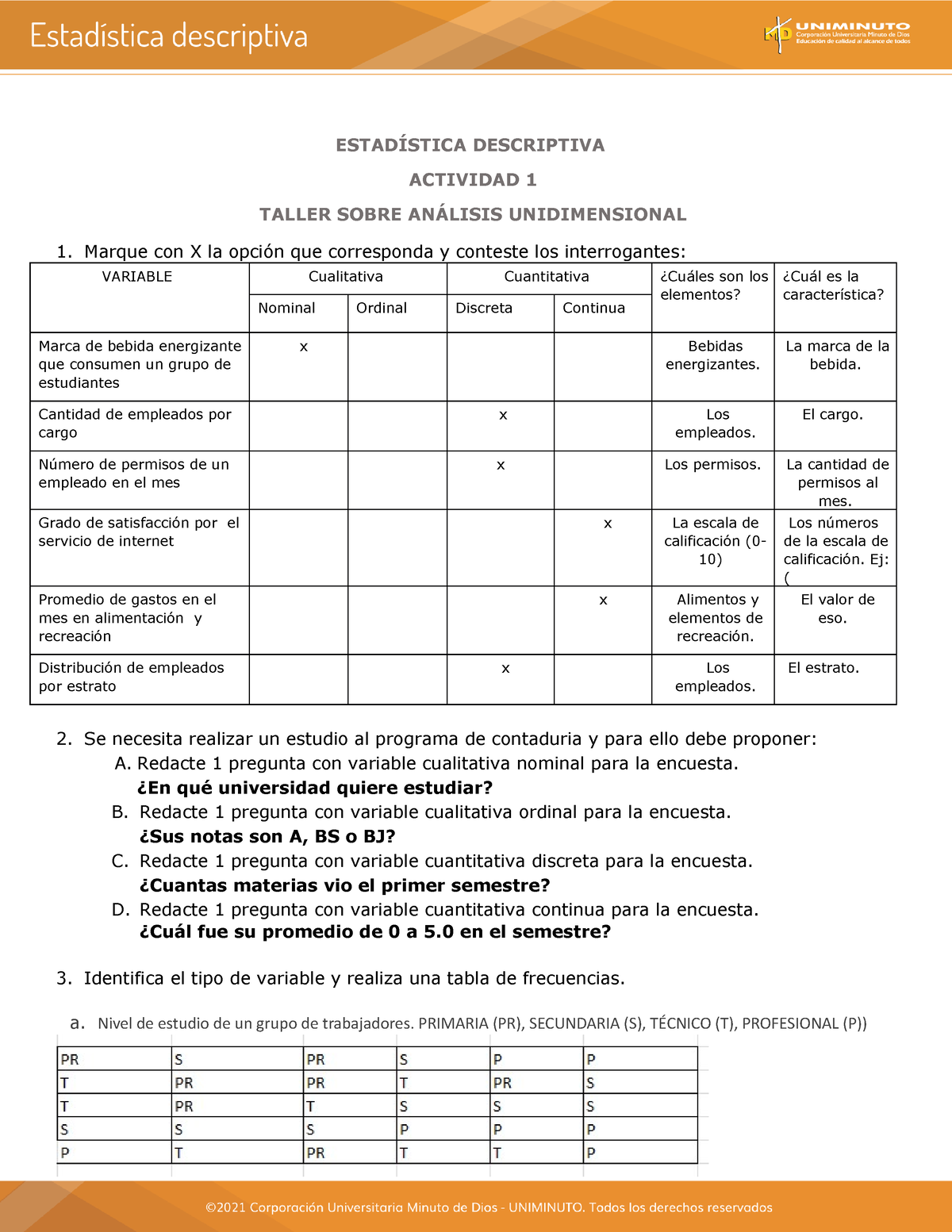 Actividad 1 De Estadistica Completa - ESTADÍSTICA DESCRIPTIVA ACTIVIDAD ...