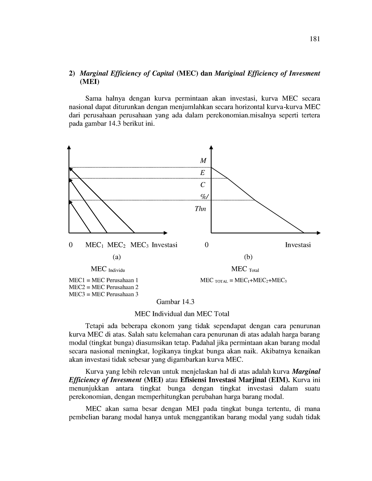 Marginal Efficiency Of Capital - M E C %/ Thn 0 MEC 1 MEC 2 MEC 3 ...