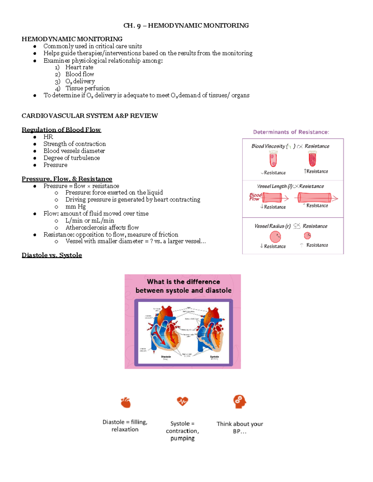 Ch. 9 Hemodynamic Monitoring - CH. 9 – HEMODYNAMIC MONITORING ...