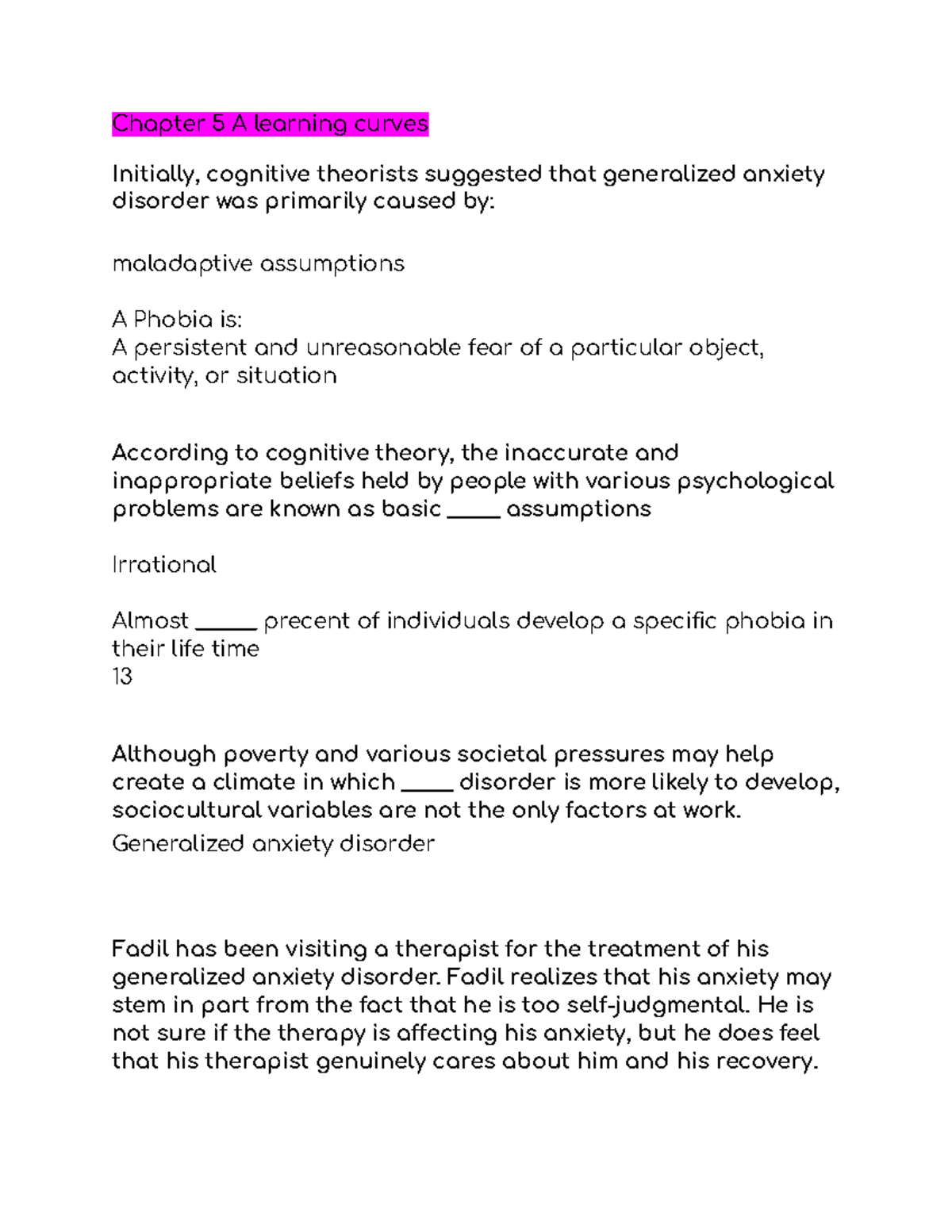 Chapter 5 learning curve Chapter 5 A learning curves Initially