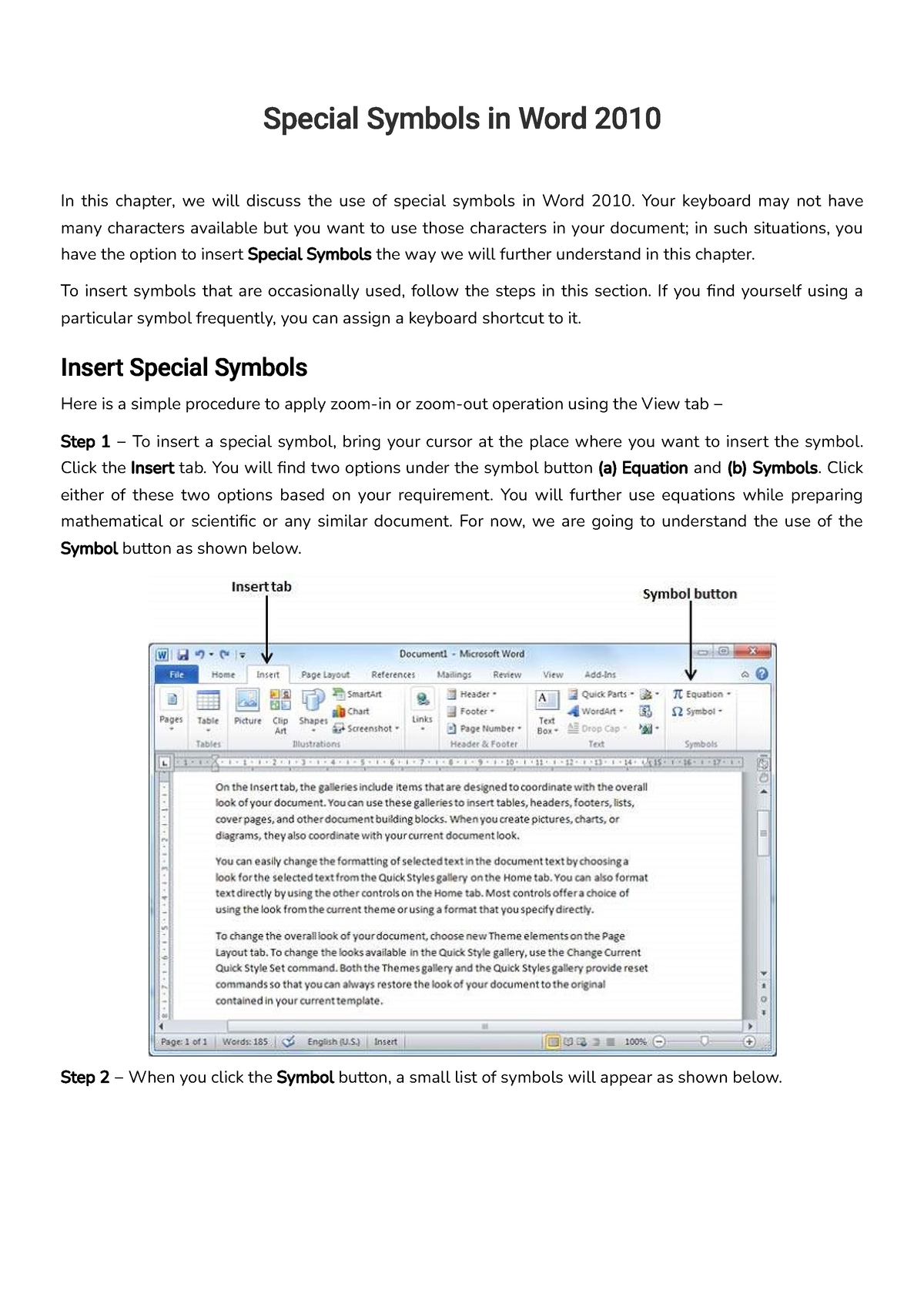 editing-documents-chapter-3-special-symbols-in-word-2010-in-this