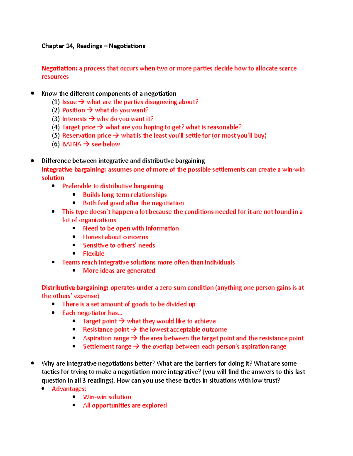 Chapter 14 - Negotiations - Chapter 14, Readings – Negotiations ...