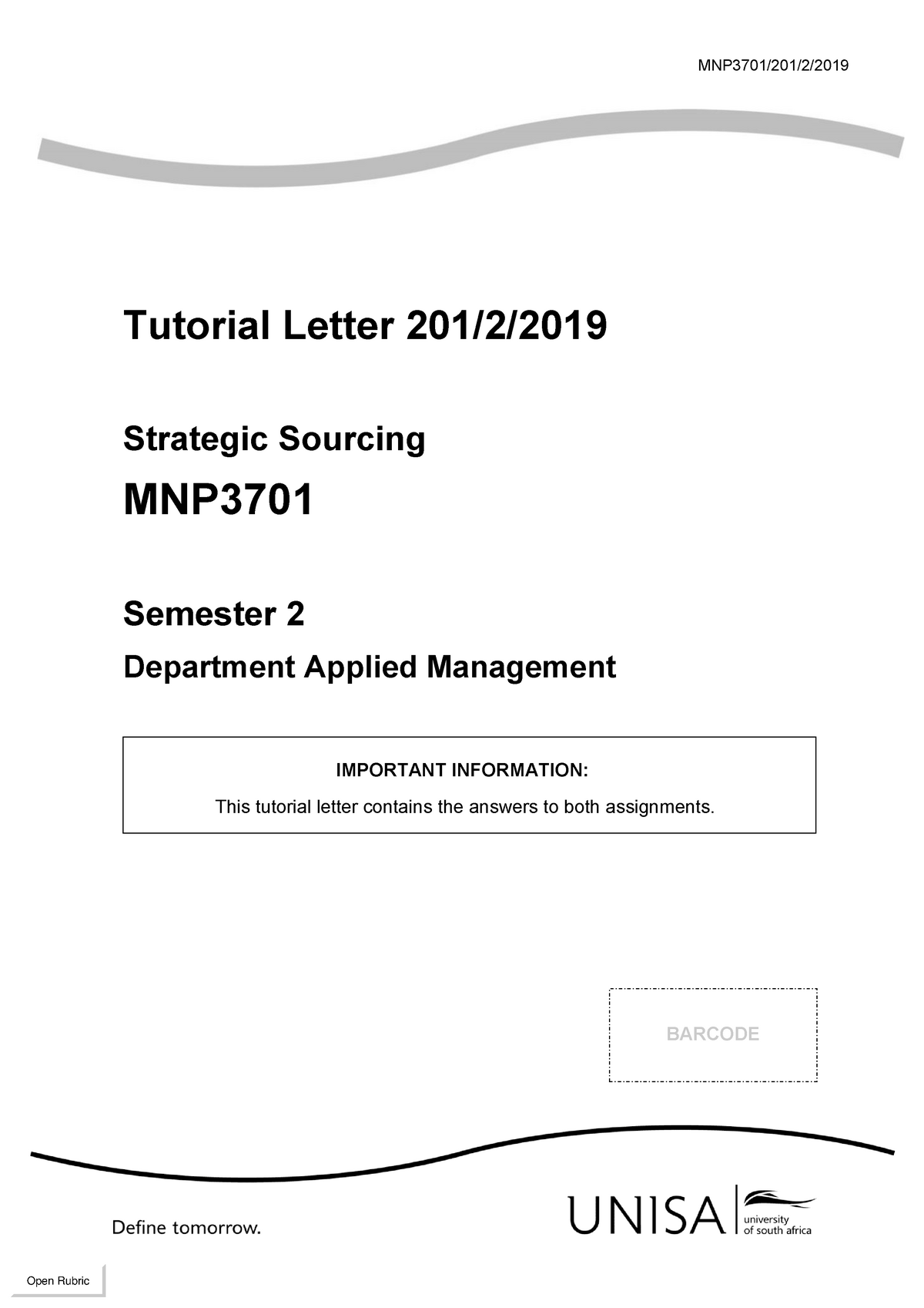 MNP3701 201 2 TL 2019 B Final - Warning: TT: Undefined Function: 22 ...