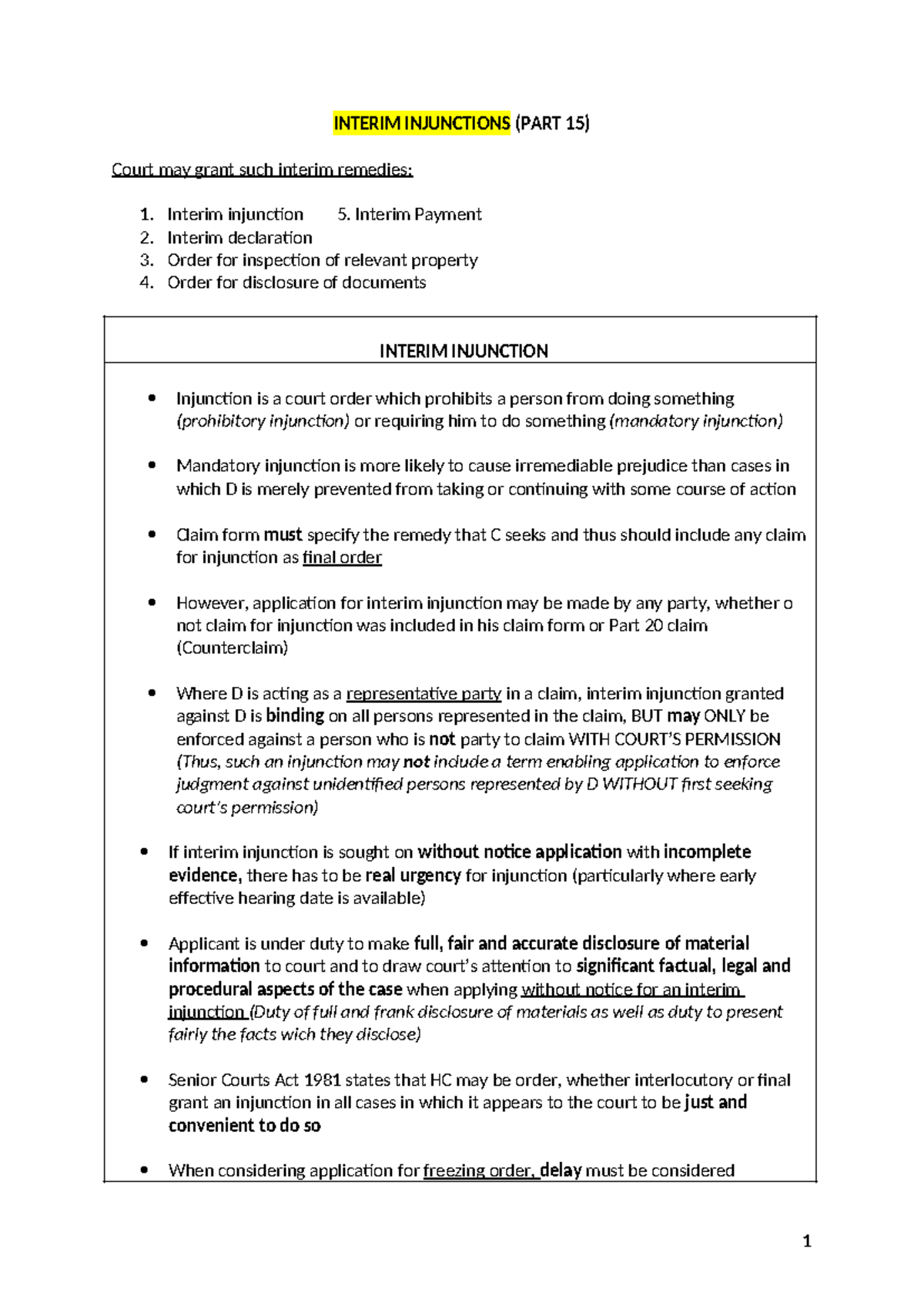 Interim Injunctions - BPC - INTERIM INJUNCTIONS (PART 15) Court May ...