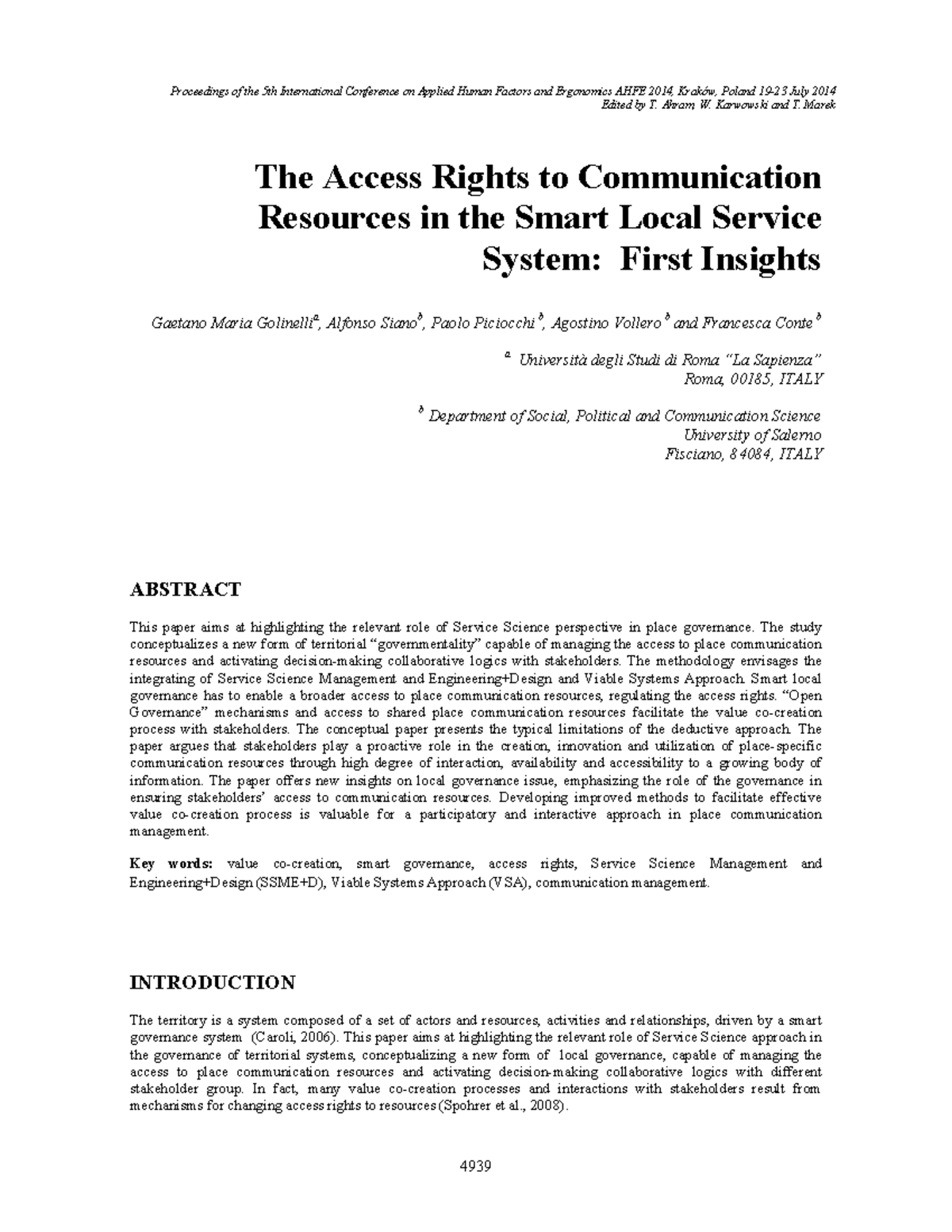 The Access Rights to Communication Resources in the Smart Local Service ...