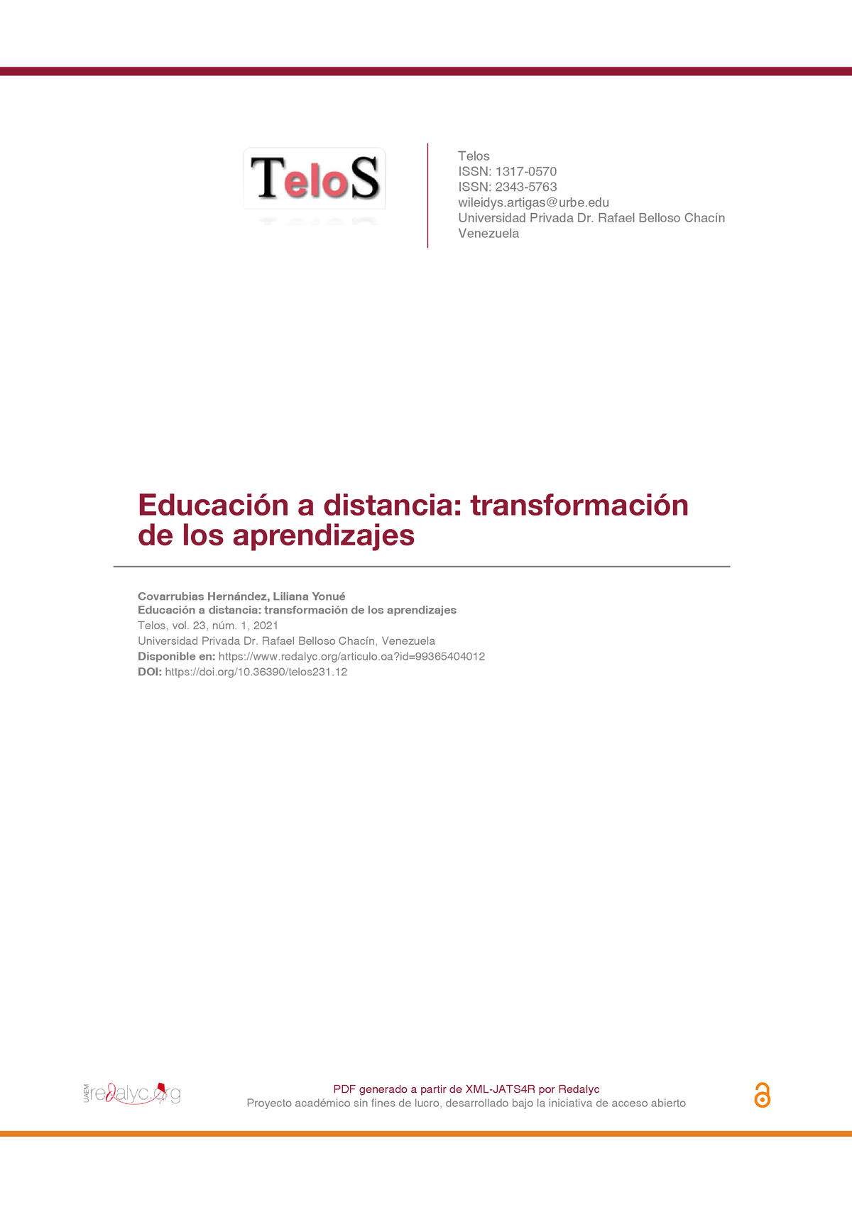 Educacion A Distancia 2 - PDF Generado A Partir De XML-JATS4R Por ...