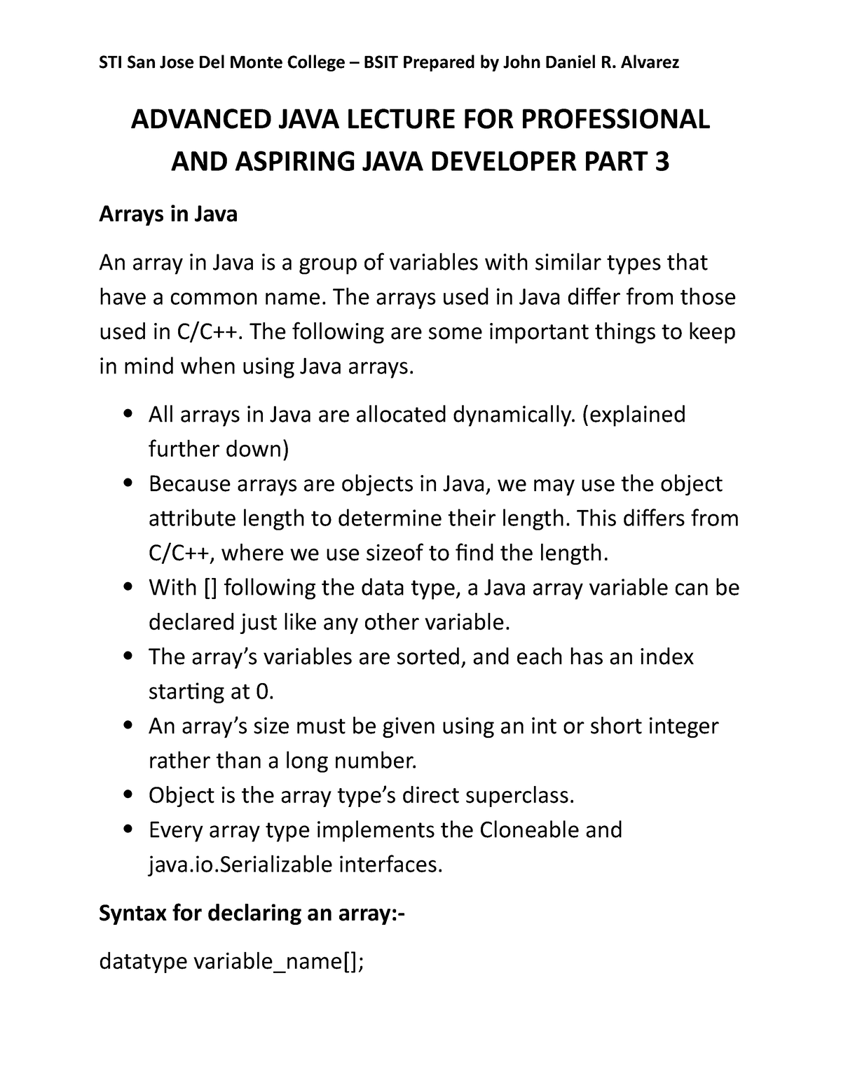 java coursework