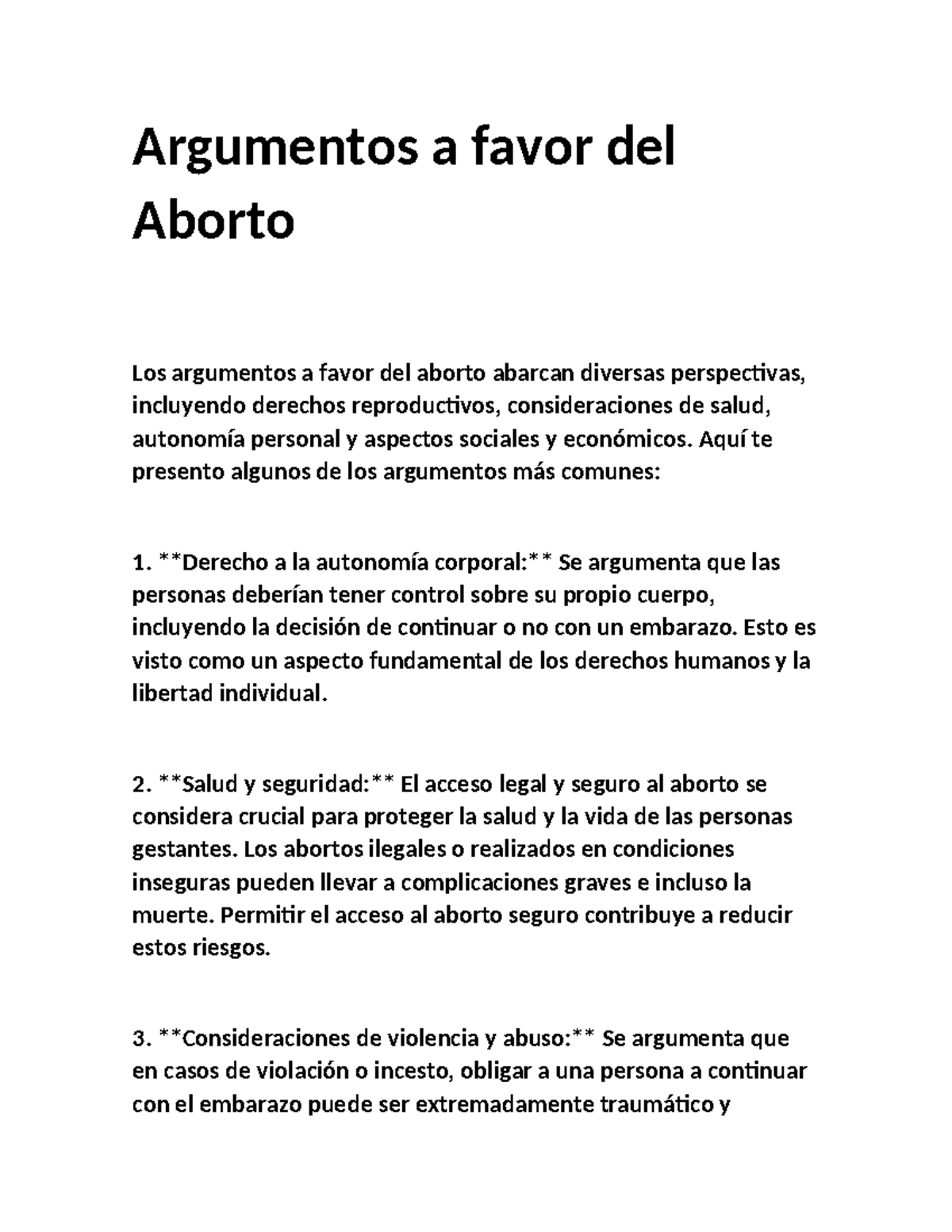 Argumentos A Favor Del Aborto - Aquí Te Presento Algunos De Los ...