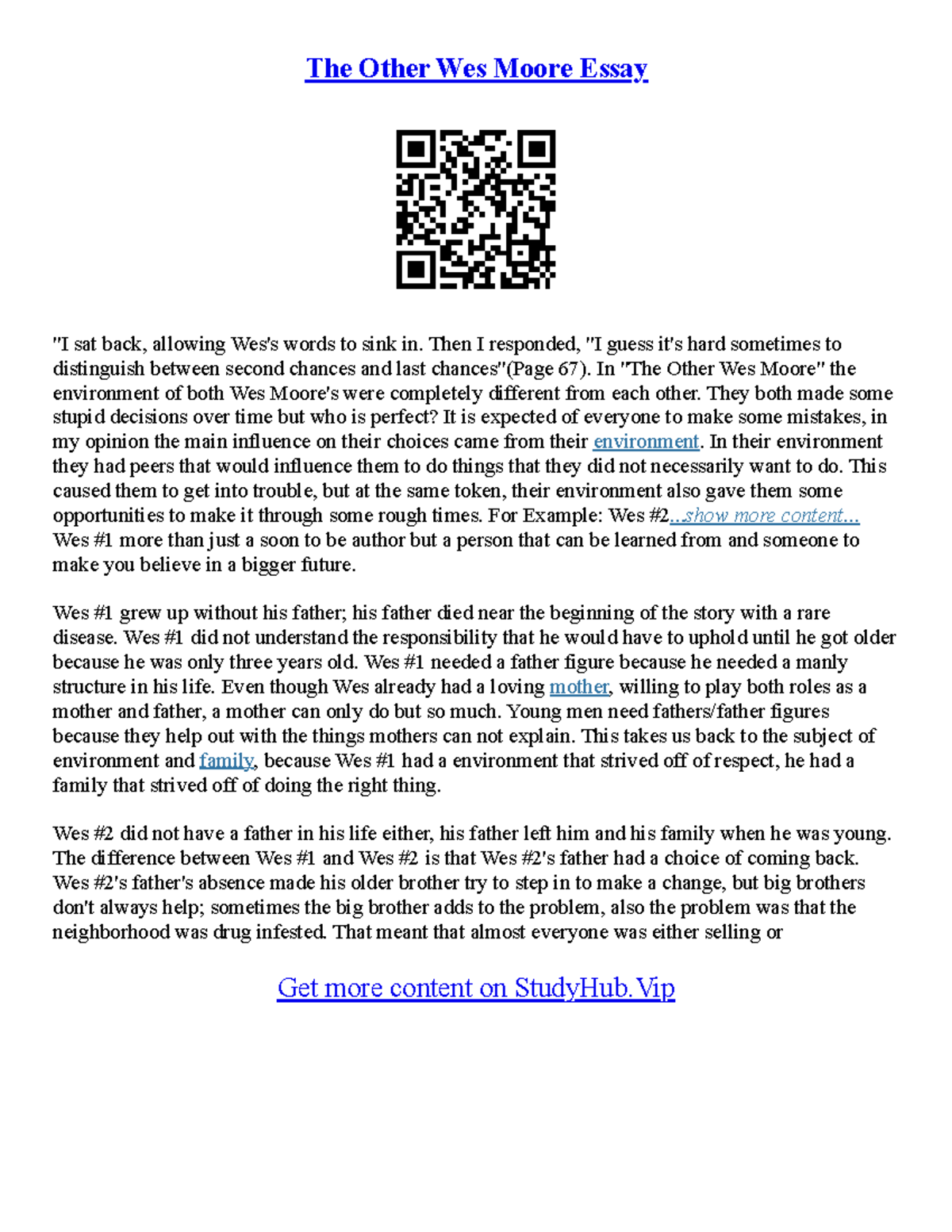 The Other Wes Moore Pdf Free Download: A Must Read Memoir - kcs4ukh