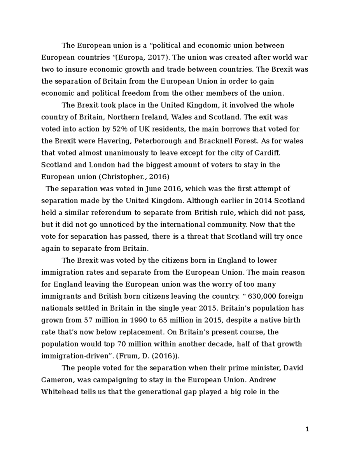 Individual project - Grade: 92 - The European union is a “political and ...