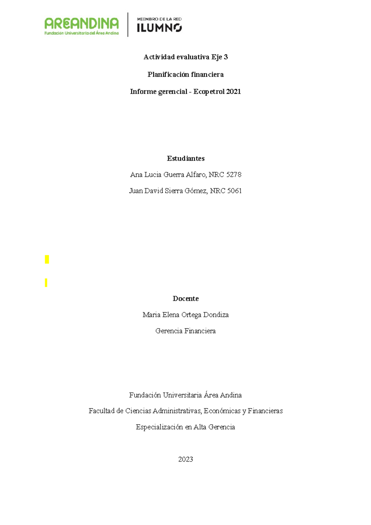 Gestión Financiera EJE3 Evidencia - Actividad evaluativa Eje 3 ...