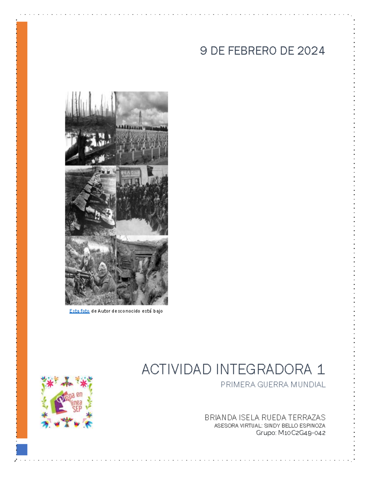 Módulo 10 semana 1 - ACTIVIDAD INTEGRADORA 1 PRIMERA GUERRA MUNDIAL ...