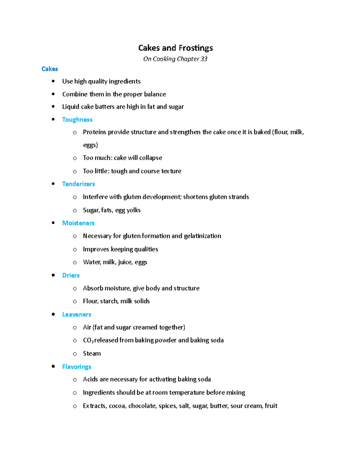 Chapter 33 Cakes and Frostings Cakes and Frostings On Cooking