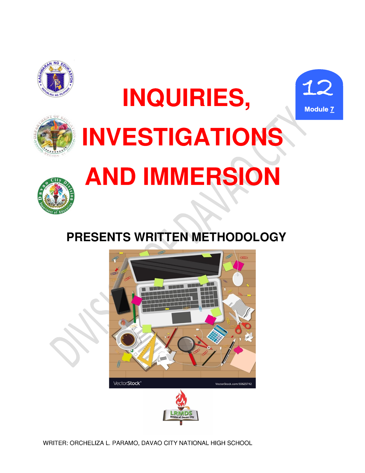 presents written research methodology