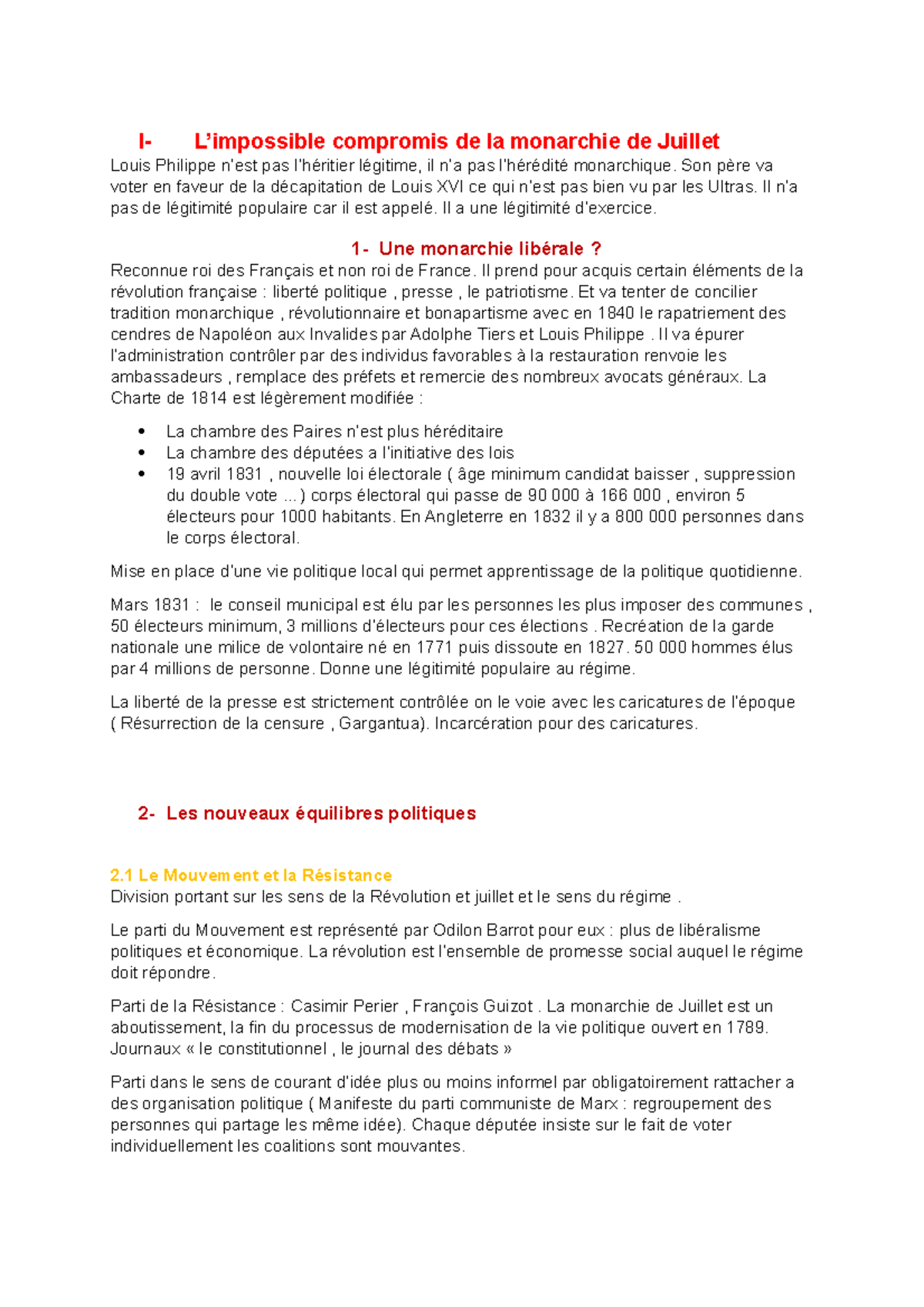2. La monarchie de juillet et la question sociale I L’impossible