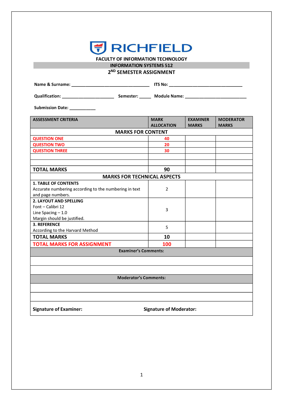 IS 512 Assignment - 1 FACULTY OF INFORMATION TECHNOLOGY INFORMATION ...