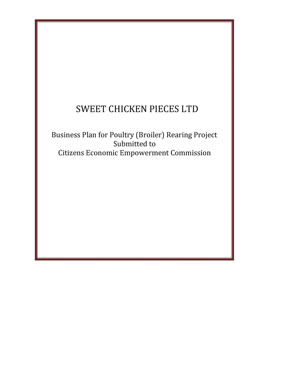 poultry rearing business plan