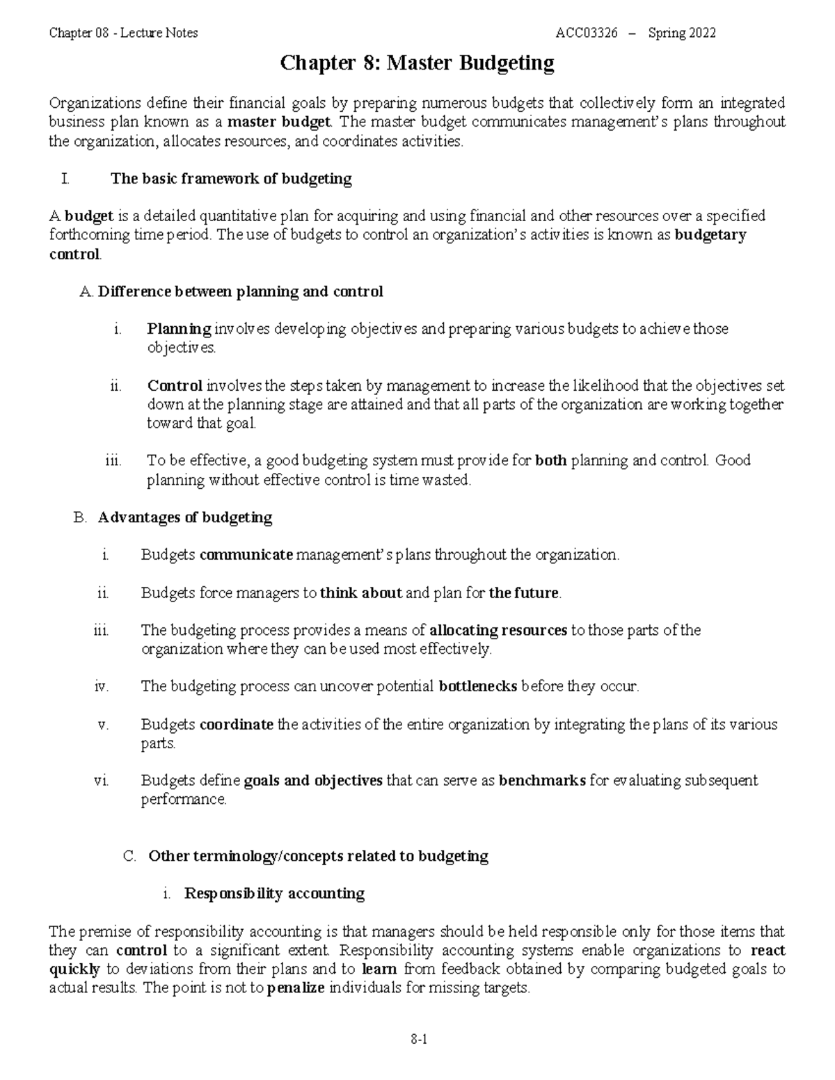 Chap8 Note - Chapter 8 note and homework solution - Chapter 8: Master ...