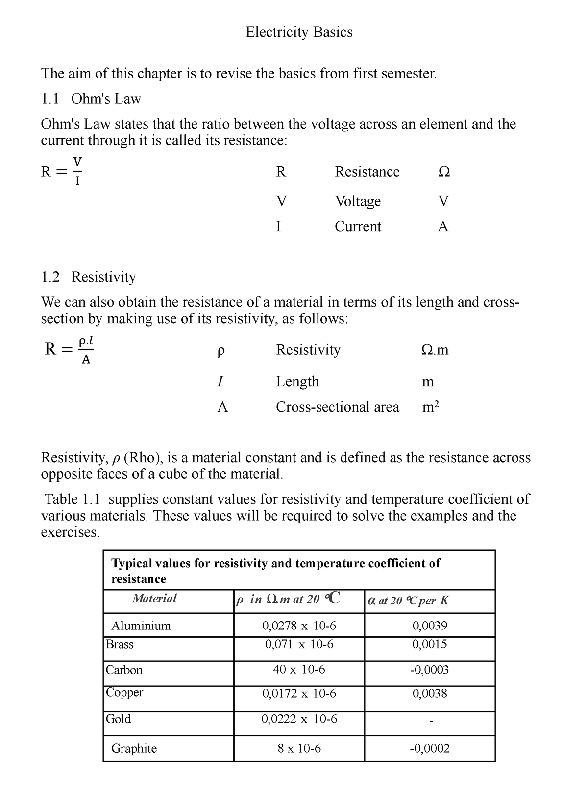 Elec Basics S2 - Electricity Basics The Aim Of This Chapter Is To ...