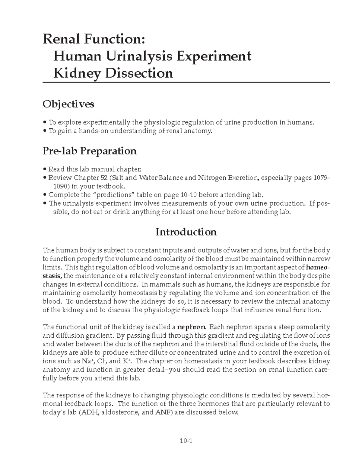 urinalysis experiment discussion