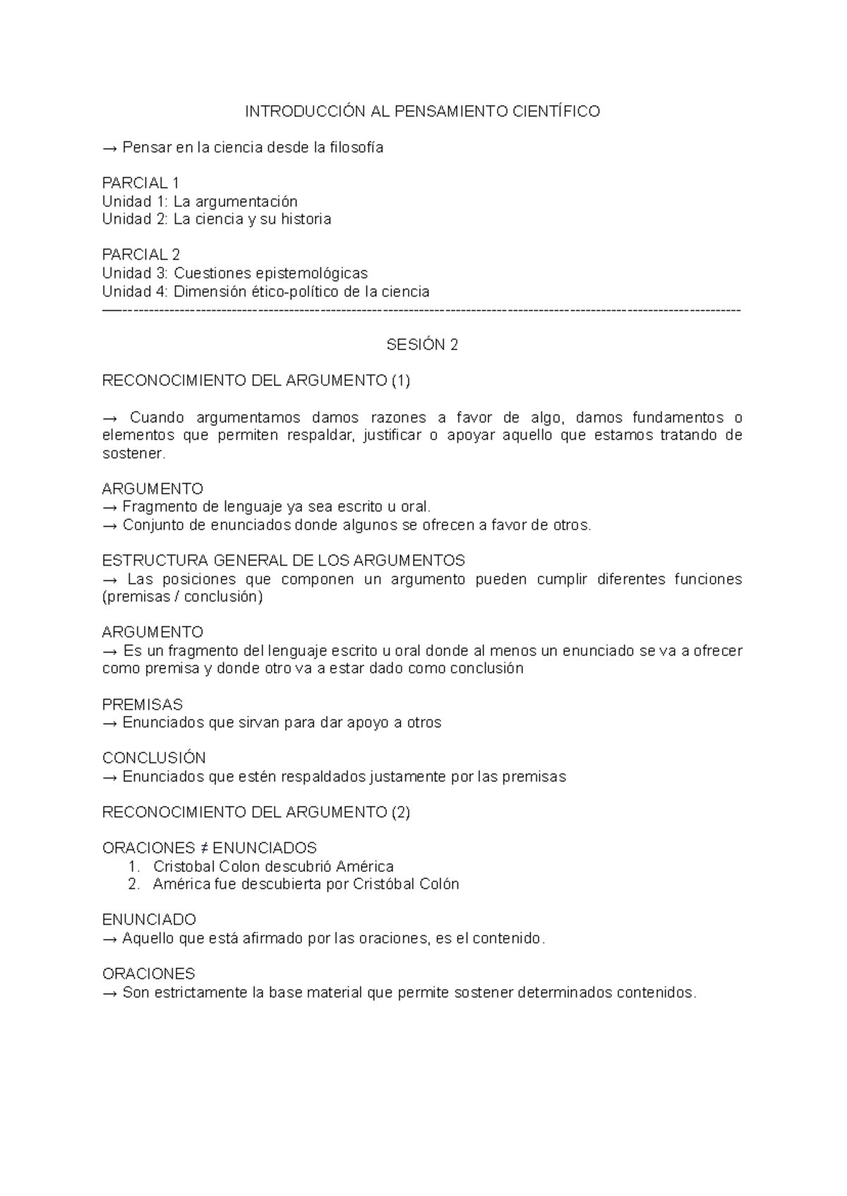 Introducción AL Pensamiento Cientifico UBA XXI 1 2 - INTRODUCCIÓN AL ...