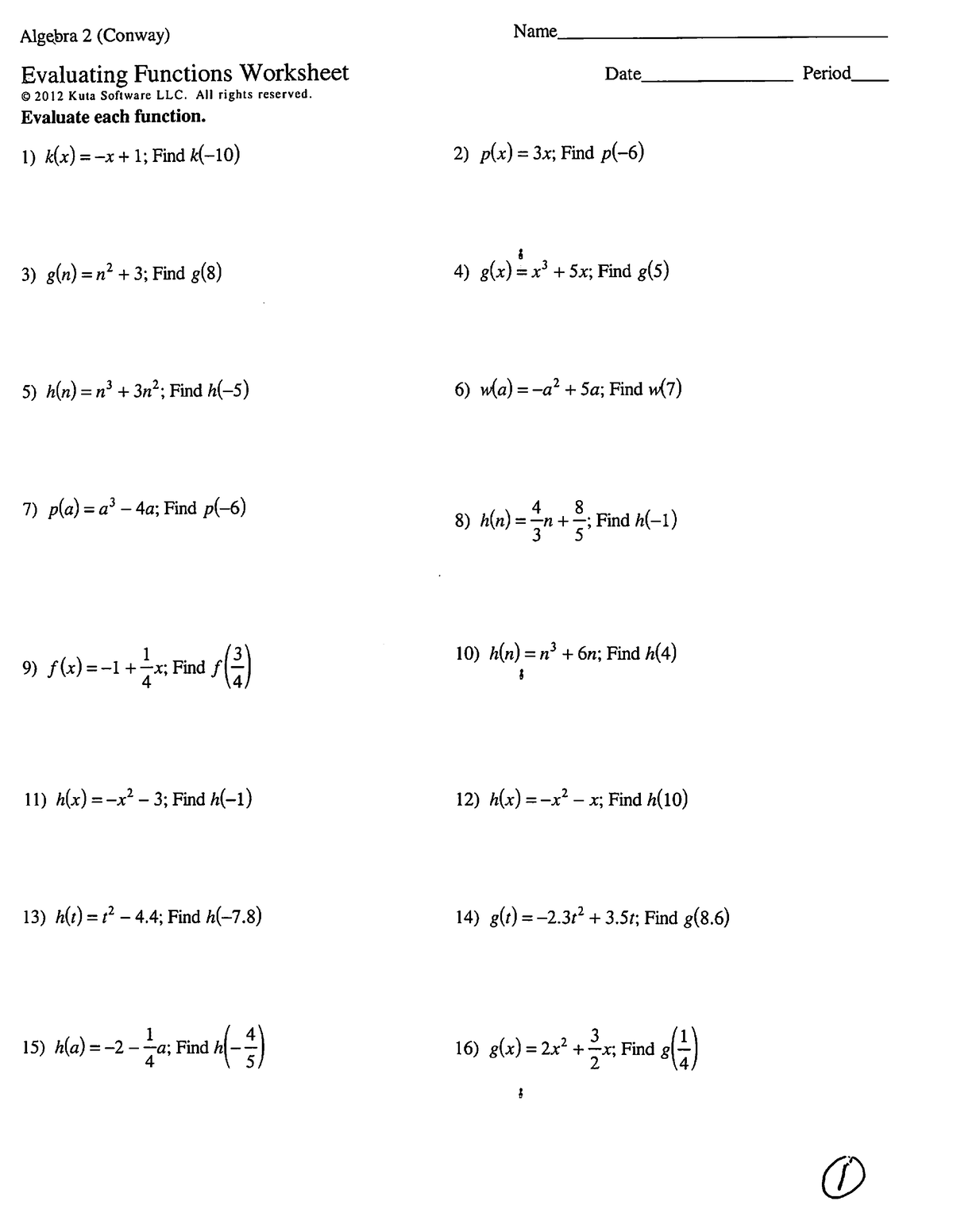 Function Packet A - thank you - Mathematics - Studocu