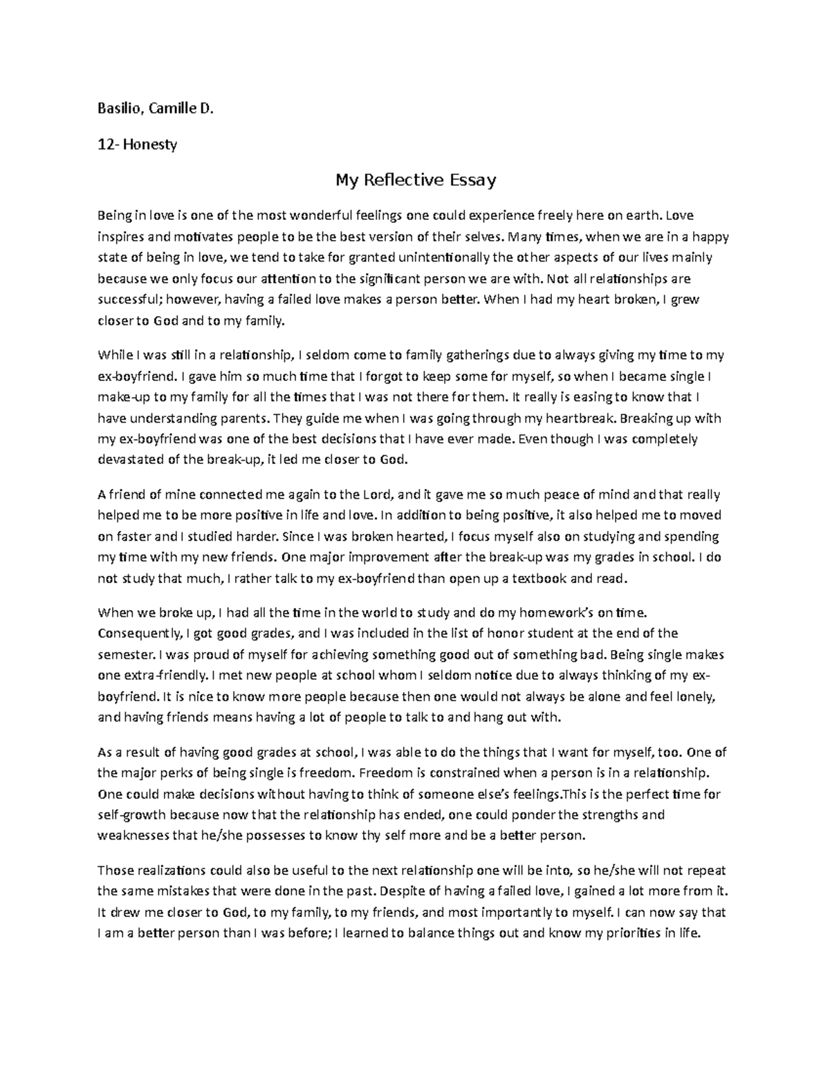 Reflective essay - A poem that relates in academic to provide more ...