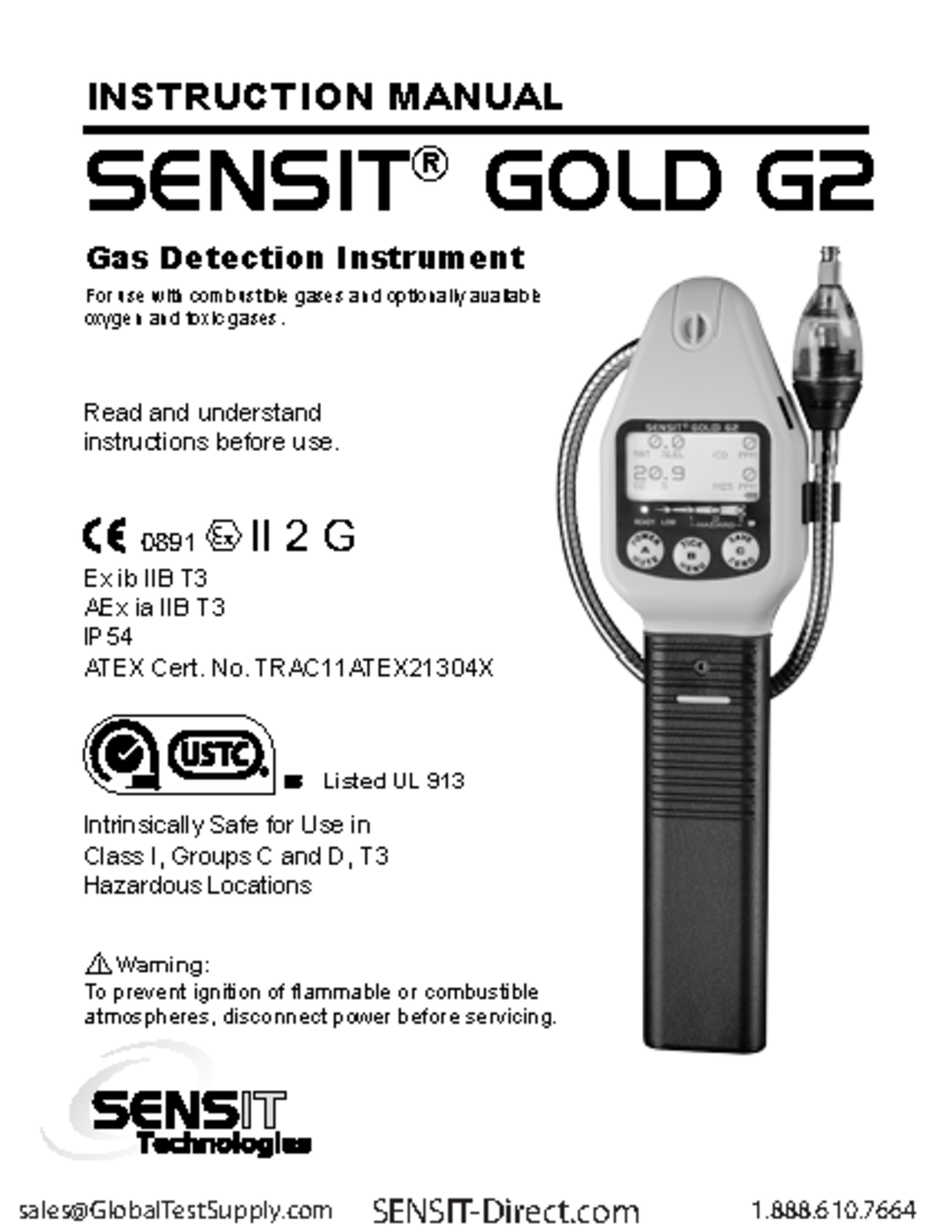 Gold-g2-manual - OOO - Gas Detection Instrument ⚠ Warning: To prevent ...