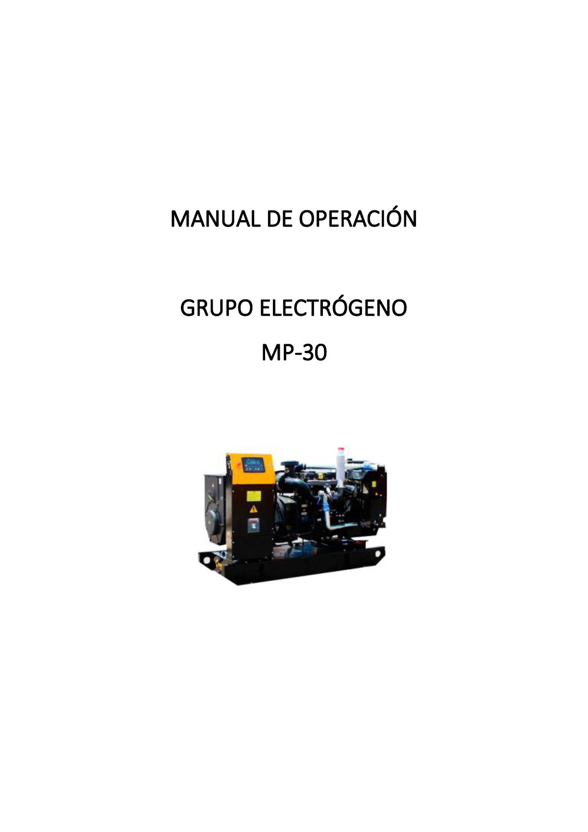 Manual Para Grupos Electrogenos - MANUAL DE OPERACIÓN GRUPO ELECTRÓGENO ...