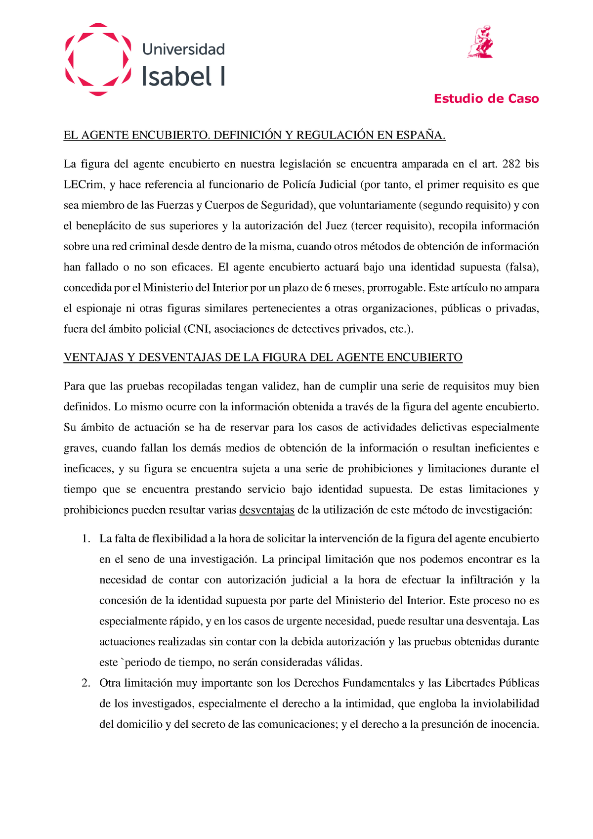 El Agente Encubierto - EL AGENTE ENCUBIERTO. DEFINICIÓN Y REGULACIÓN EN ...