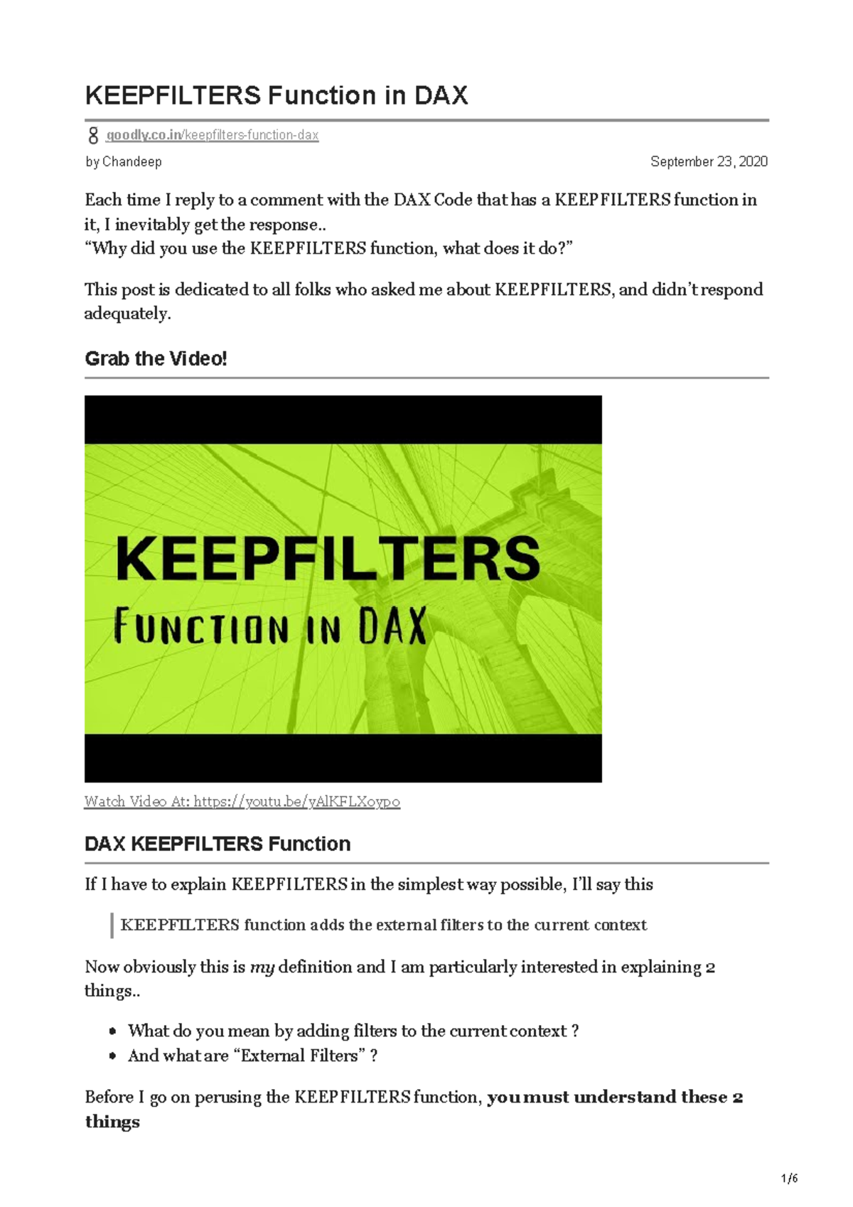 Keepfilters Function in DAX by Chandeep September 23, 2020 KEEPFILTERS Function in DAX Studocu