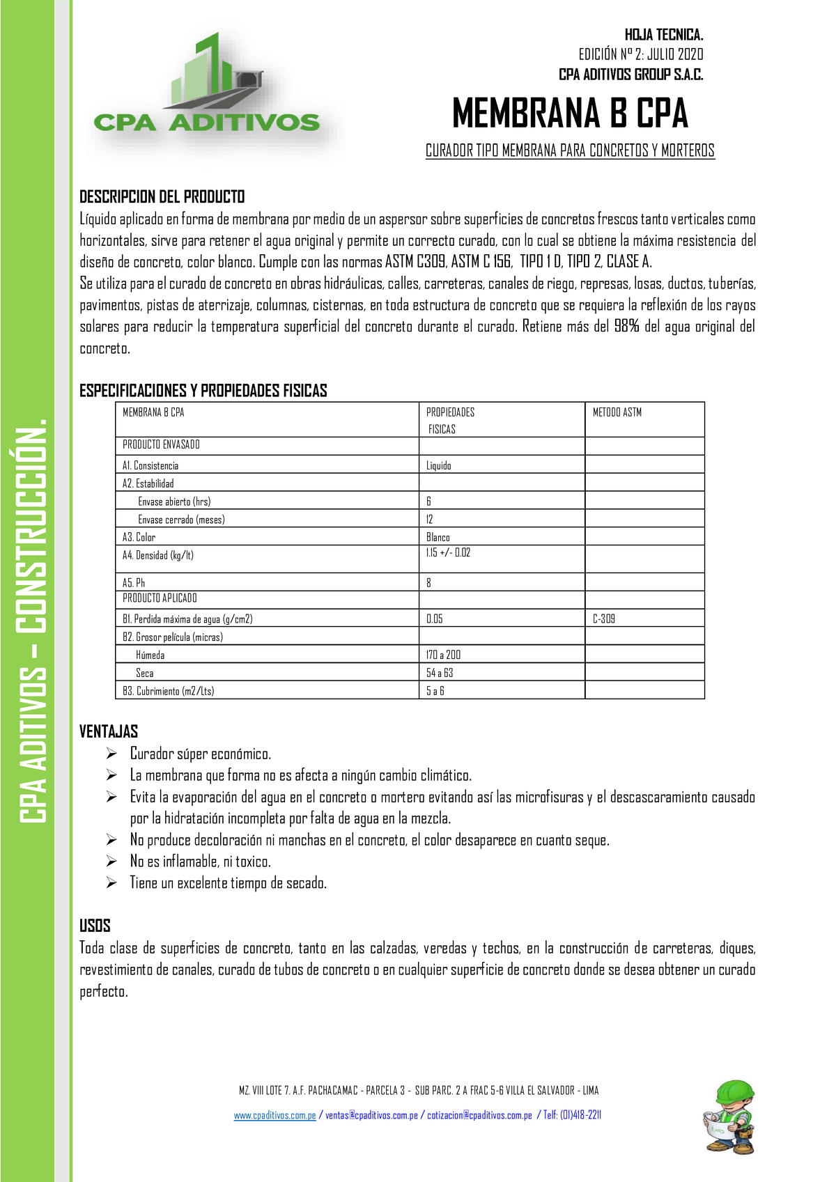 Membrana B CPA - SFSASSDA - MZ. VIII LOTE 7. A. PACHACAMAC - PARCELA 3 ...