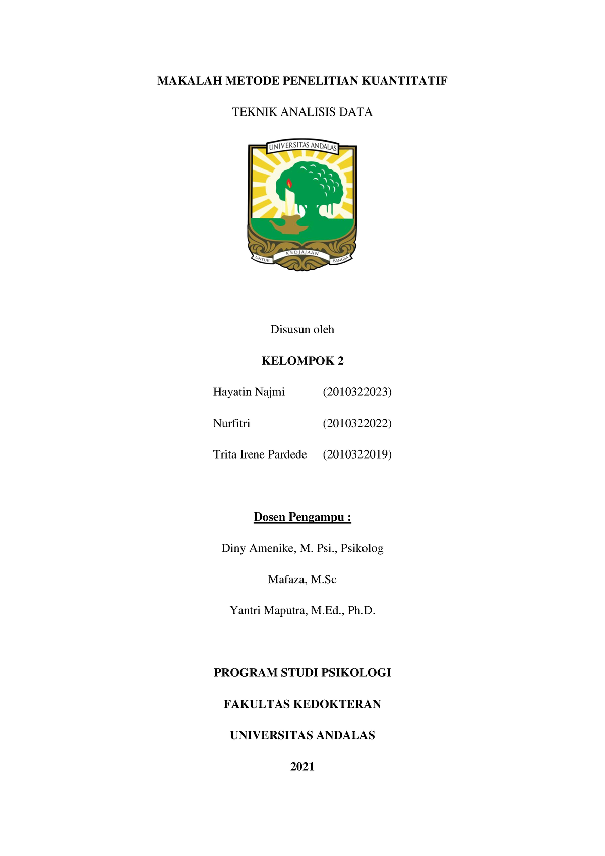 Teknik Analisis Data (B) - MAKALAH METODE PENELITIAN KUANTITATIF TEKNIK ...