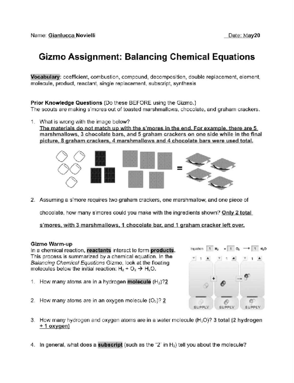 Balancing Chem Equations SE RED CURRICULAR MEDICINA.docx Studocu