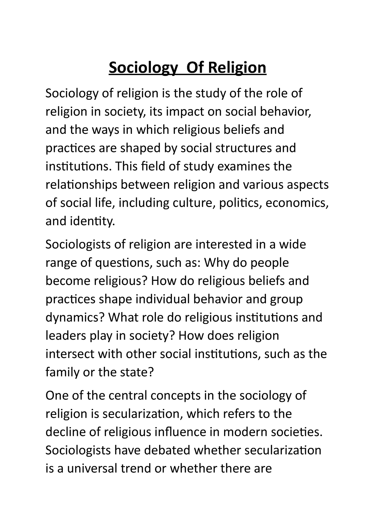 research questions religion and sociology