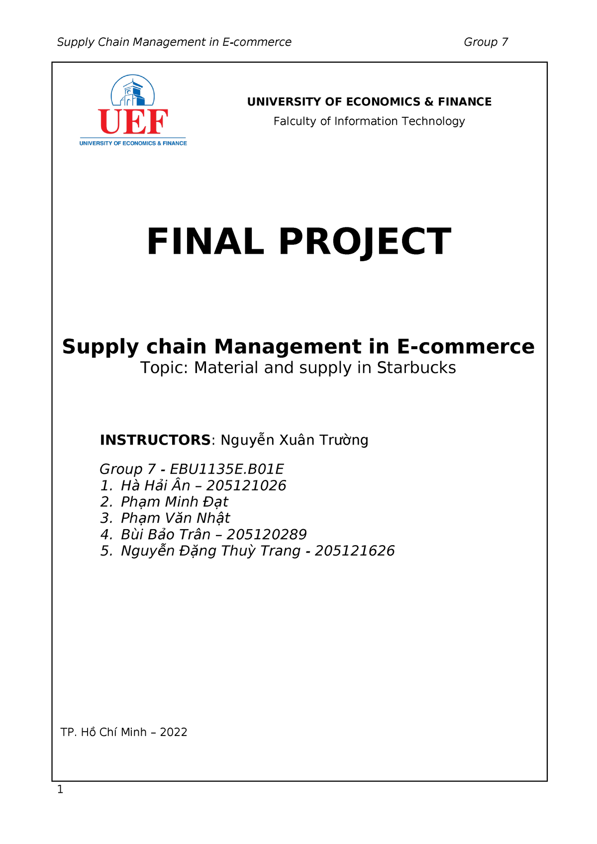 Final- Project - 123 - FINAL PROJECT Supply Chain Management In E ...