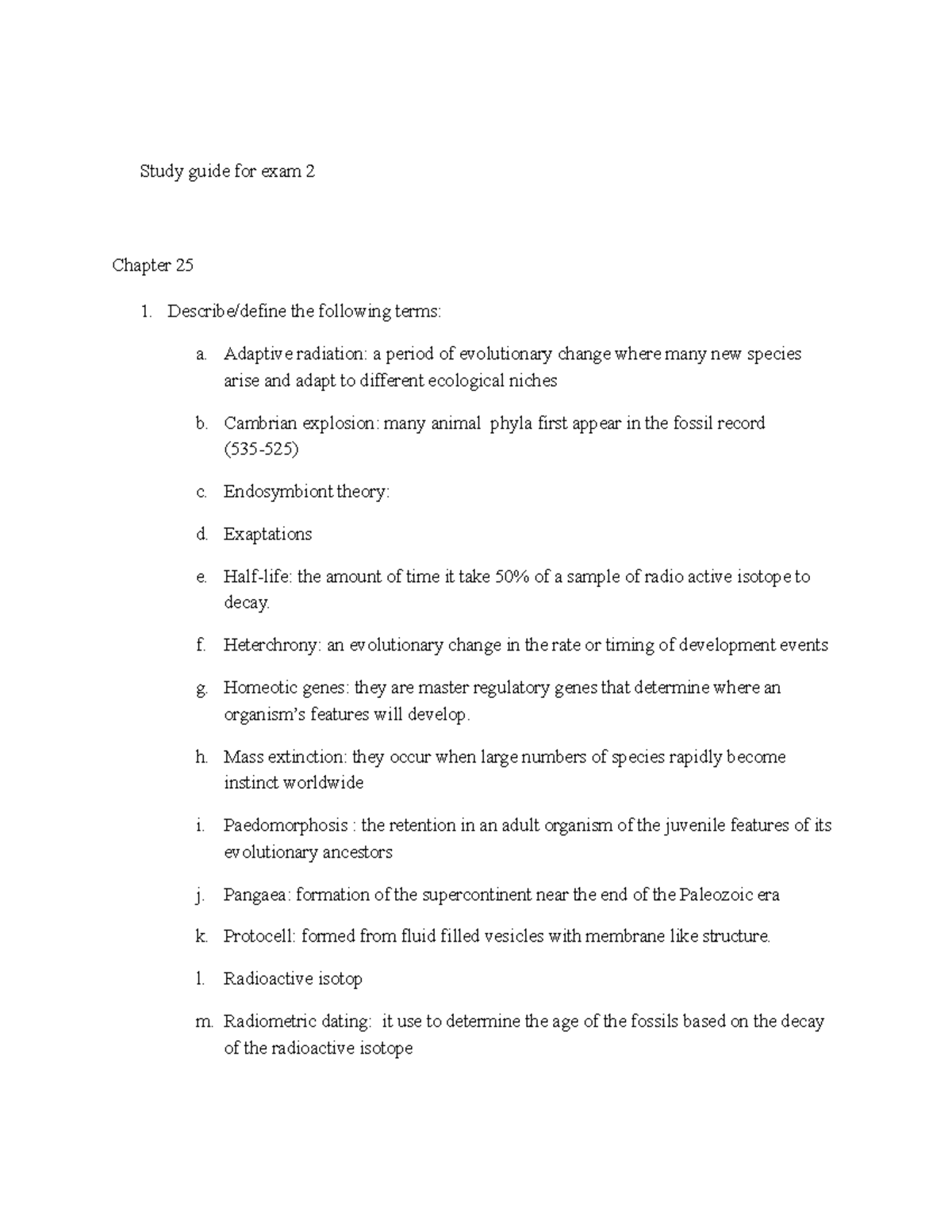 Study Guide For Exam 2 - Noted - Study Guide For Exam 2 Chapter 25 ...