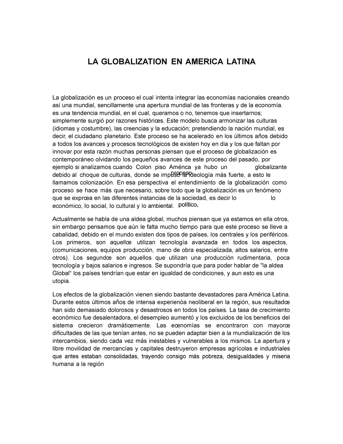 globalization in latin america essay