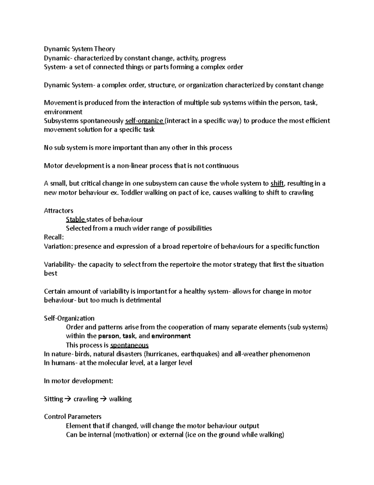 Assignment 1- Instructions - Dynamic System Theory characterized ...