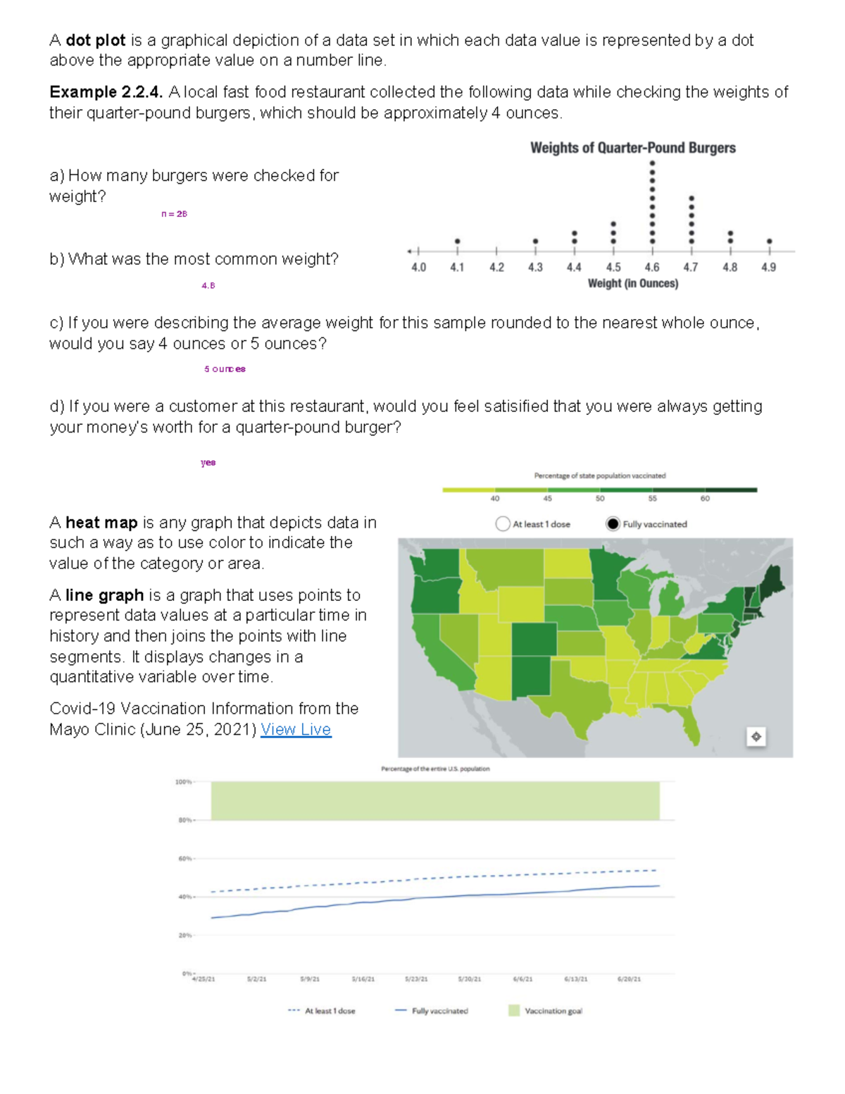 Chapter 2 Notes Pg 5 - A dot plot is a graphical depiction of a data ...