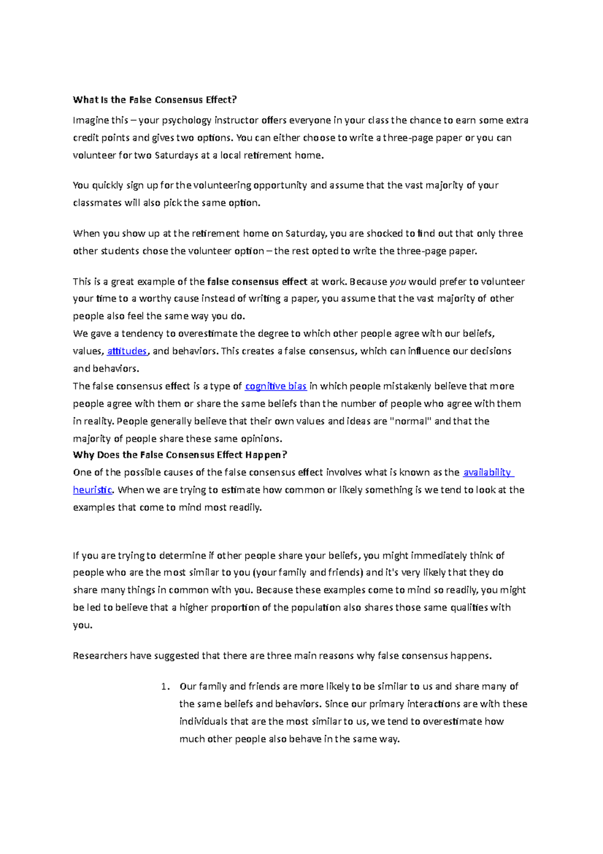 What Is the False Consensus Effect What Is the False Consensus Effect