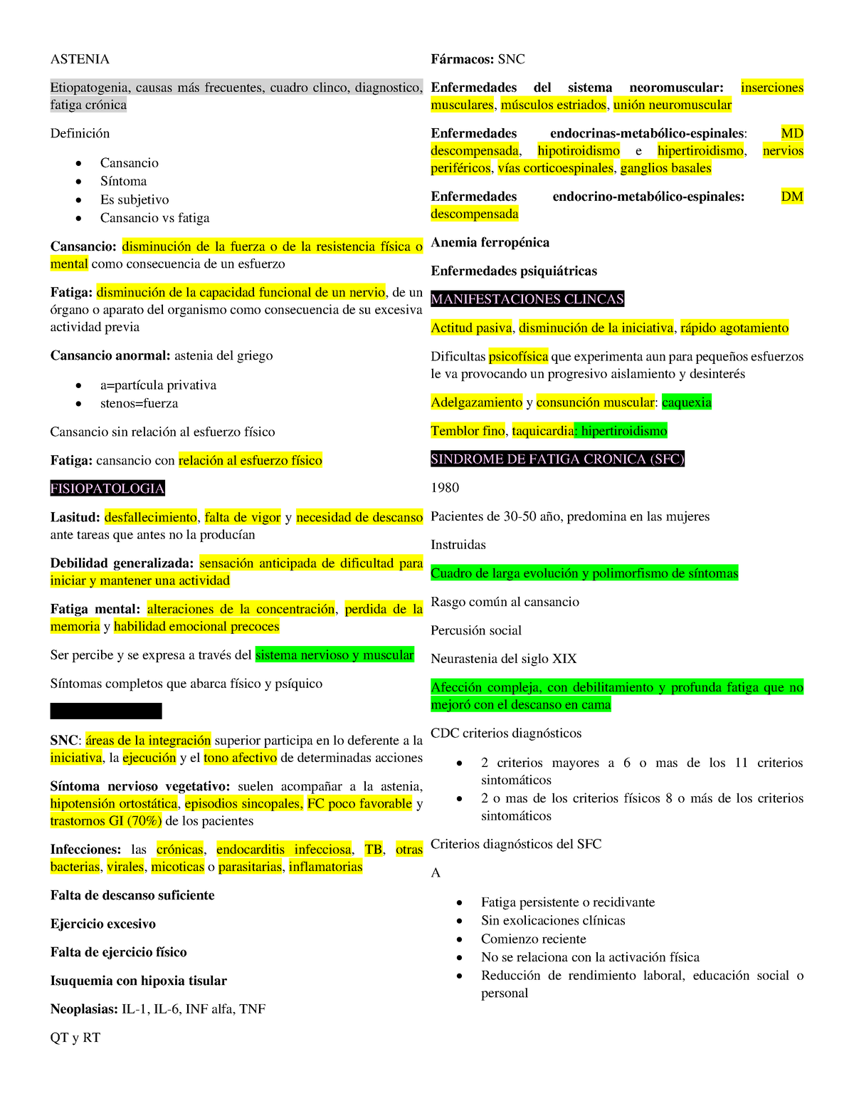 Astenia - ASTENIA Etiopatogenia, Causas Más Frecuentes, Cuadro Clinco ...