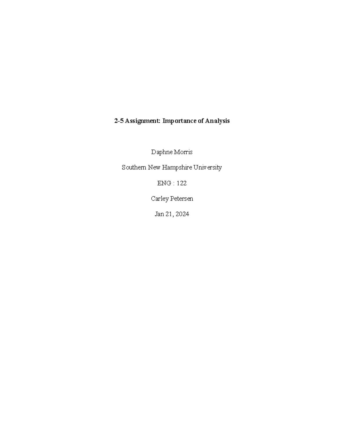 2 5 assignment importance of analysis rethinking work