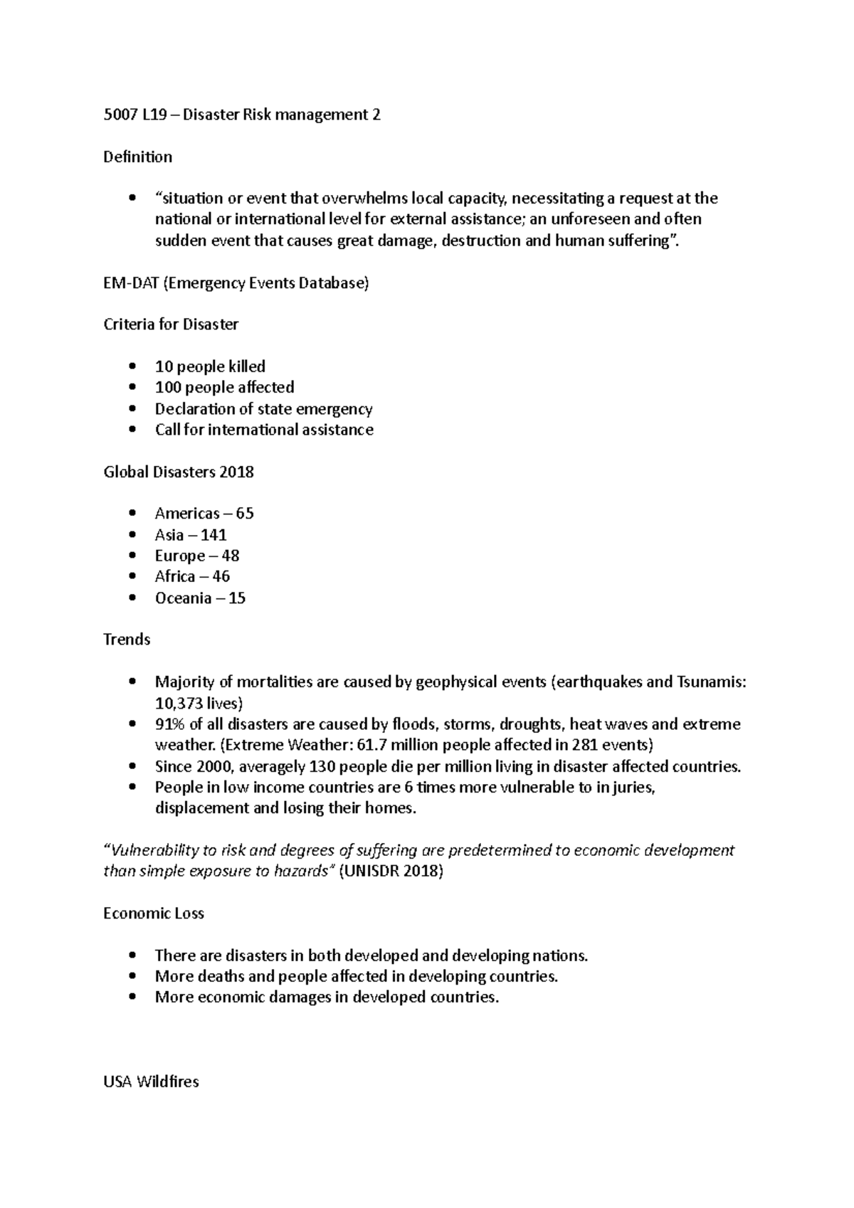 5007 L19 - Disaster Risk Management 2 - 5007 L19 – Disaster Risk 