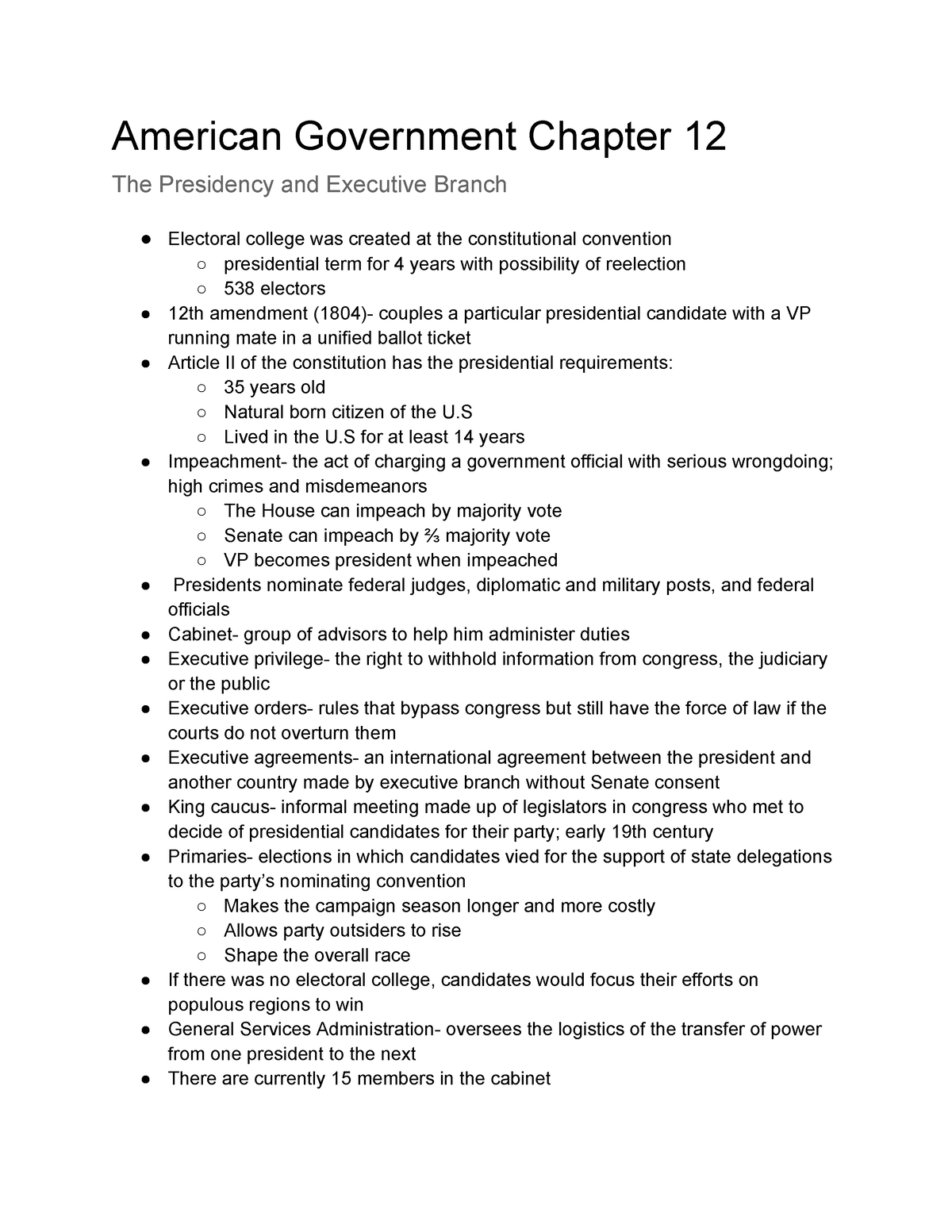 American Government: Twelfth Amendment (1804)