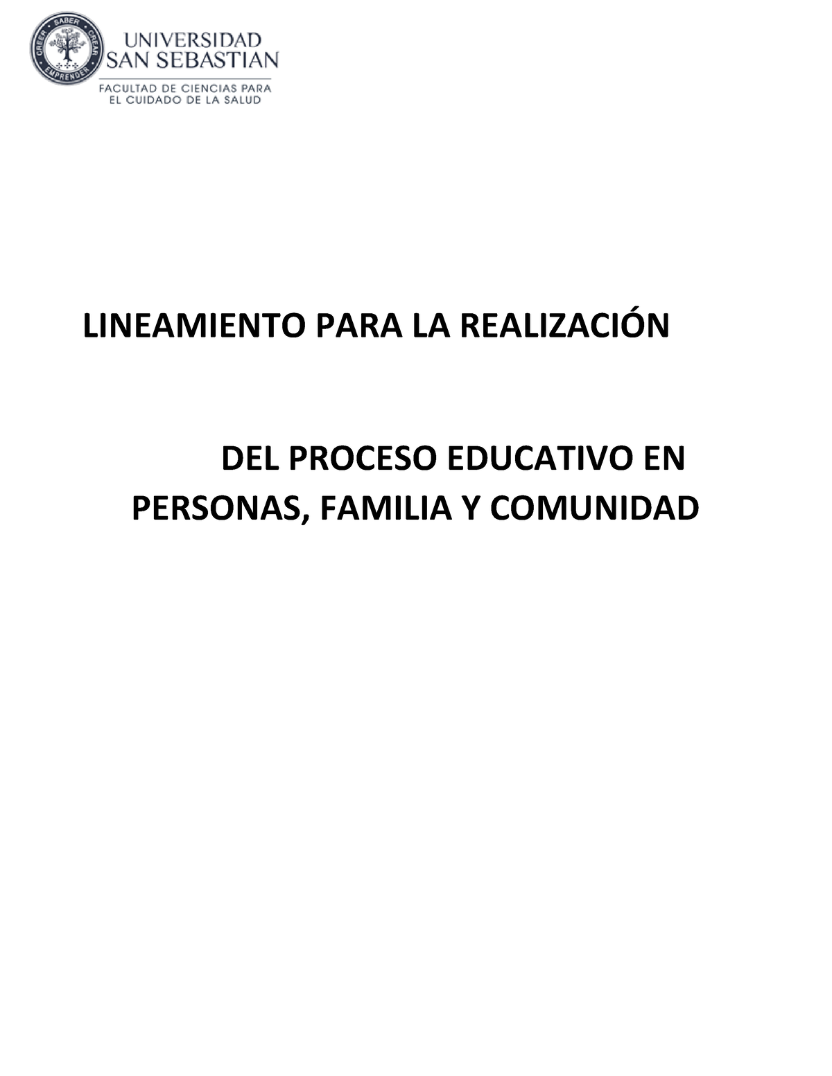 Lineamiento PARA LA RealizacióN DEL Proceso Educativo EN Personas ...