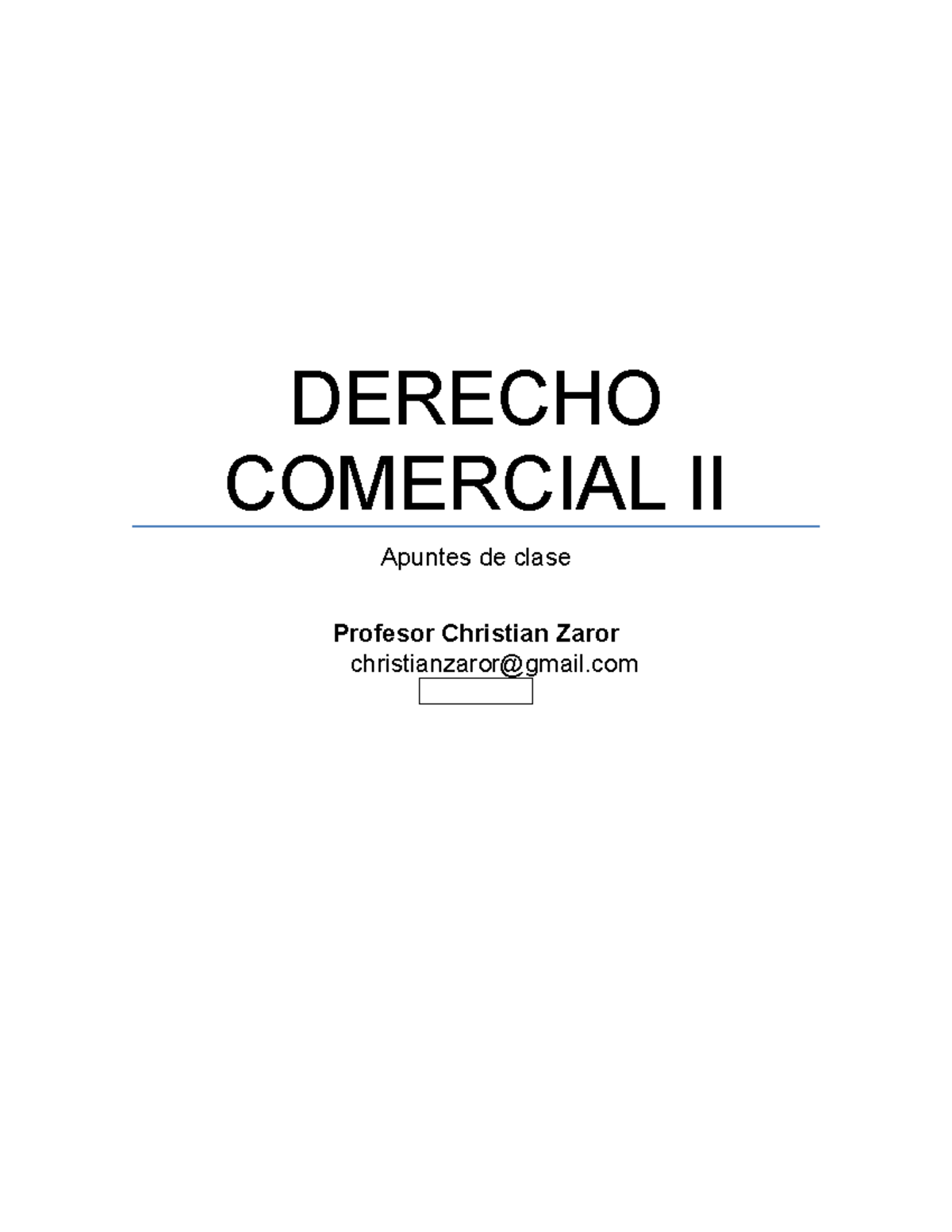 Derecho Comercial II - APUNTE DE CLASES - DERECHO COMERCIAL II Apuntes ...