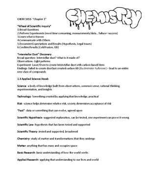 Chemistry 1010- Exam #2 Study Guide - Studocu