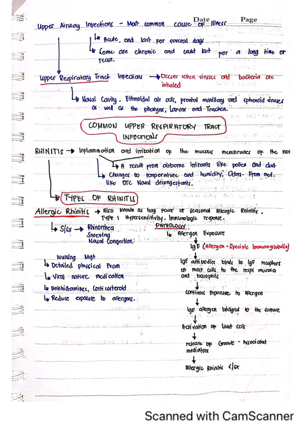MS Reviewer 2 - MED SURG 1 Notes - Date Page Upper Airway Infections ...