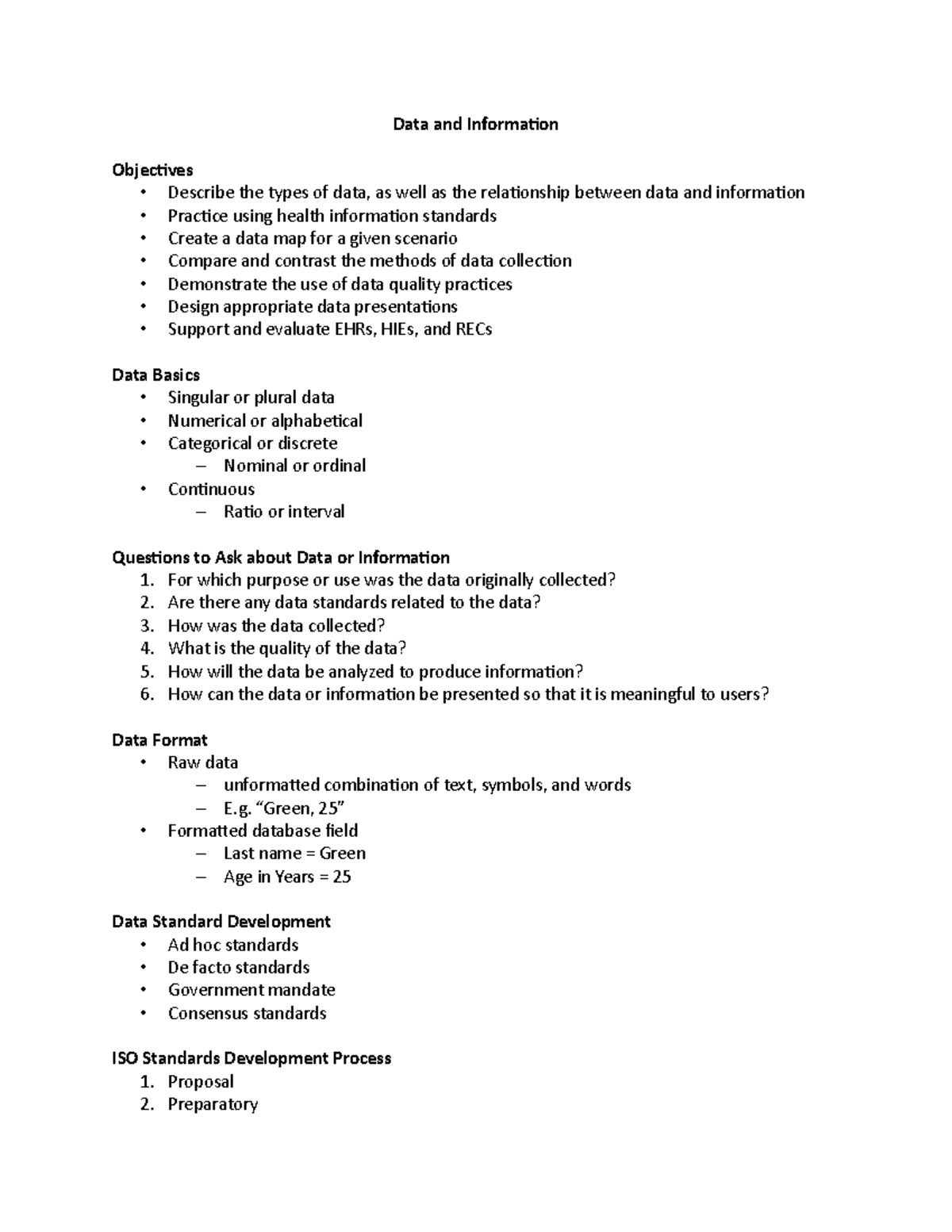 health-information-chapter-5-data-and-information-objectives